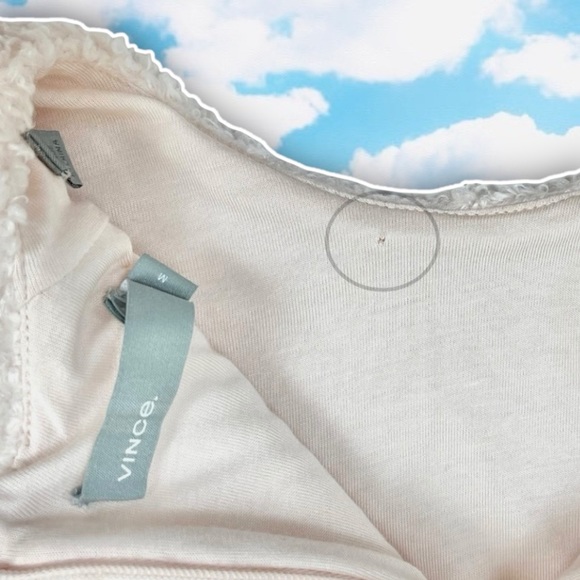 VINCE Oversized Cozy Fleece Pullover Sweater Blush Pastel Teddy Bear Faux Fur - Picture 12 of 16